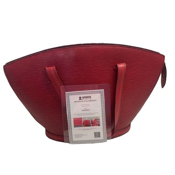 AUTHENTIC LOUIS VUITTON Red Epi‎ Saint JacquesHandbag V18923